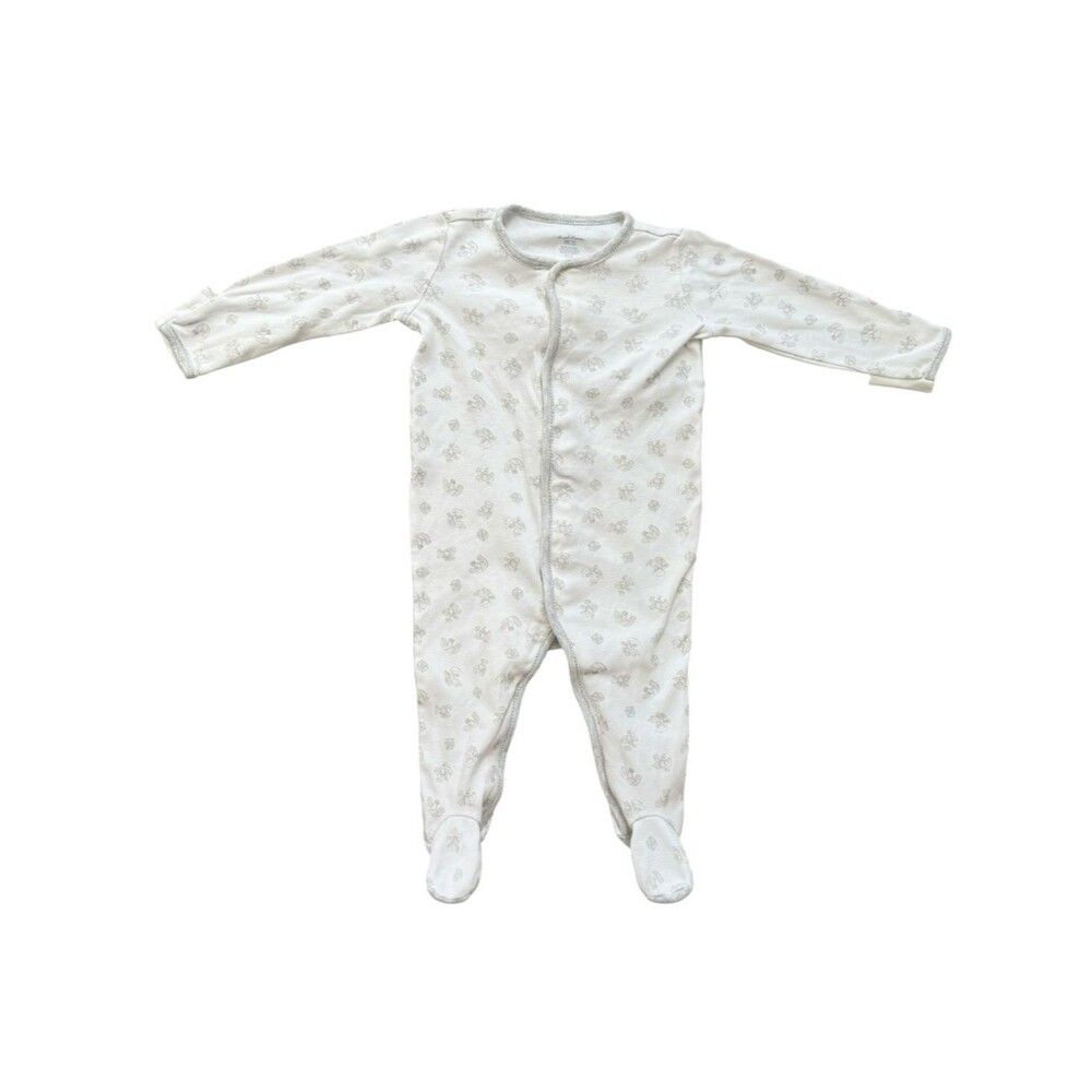 Ralph Lauren Baby Long Sleeve Cotton Bear Print One Piece Footie PJs. 9 Months.